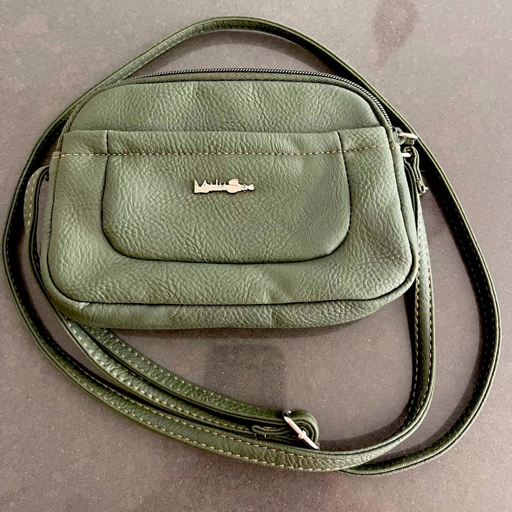 EUC MULTI-SAC Crossbody Bag. Deep Green with ALL THE SLOTS & Pockets!